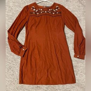 Wrangler corduroy retro dress with embroidery
